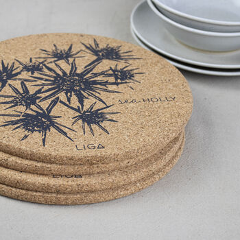 Cork Placemats And Coasters | Sea Holly, 2 of 4