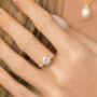 Two Ct Round Moissanite Three Stone Engagement Ring, thumbnail 6 of 9