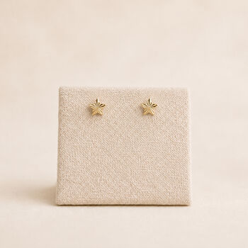 Gold Plated Sterling Silver Textured Star Stud Earrings, 5 of 8