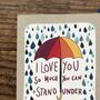 Umbrella Valentine's Day Card, thumbnail 2 of 3