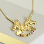 Twin Unicorn Necklace With Rainbow, thumbnail 1 of 6