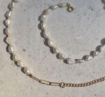 Freshwater Pearl And 18ct Gold Vermeil Necklace, 5 of 8
