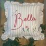 Hand Embroidered Personalised Cushion Lilac, thumbnail 6 of 8