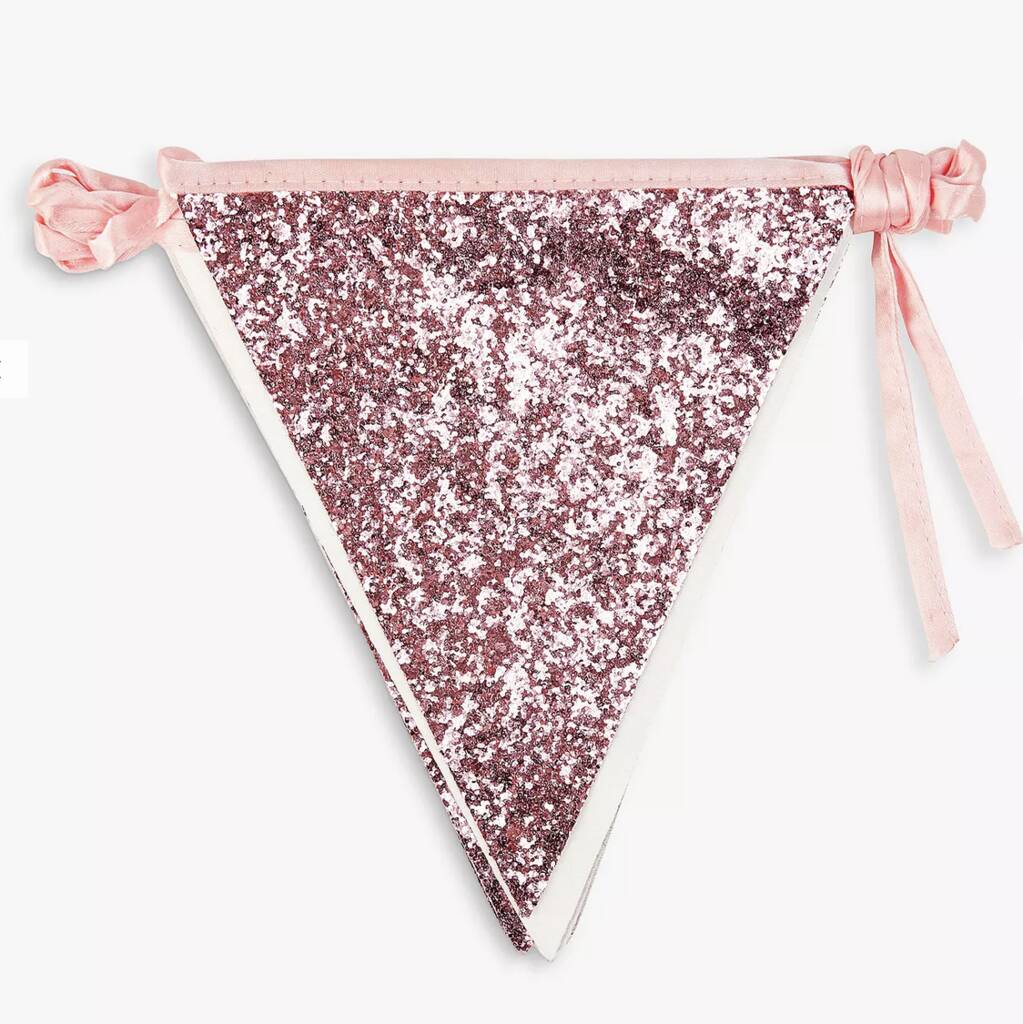 Luxe Pink Glitter Bunting, 1 of 2