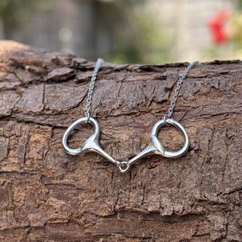 Personalised Snaffle Bit Necklace, Silver Or Gold, 10 of 12