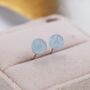 Genuine Aquamarine Crystal Ball Stud Earrings, thumbnail 1 of 11
