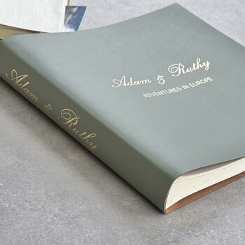 Personalised Recycled Leather Wedding Guest Album, 4 of 7