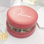 Personalised Coral Round Jewellery Case, thumbnail 1 of 6