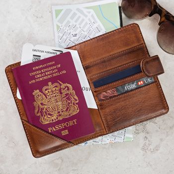 Personalised Leather Passport Wallet, 8 of 12