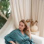 Green Satin Kimono Robe, thumbnail 4 of 7