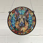 German Shepherd Stained Glass Effect Suncatcher, thumbnail 1 of 6