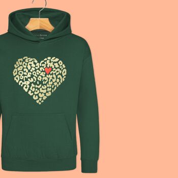 'Leopard Heart Of Hearts' Kids Hoodie, 4 of 7