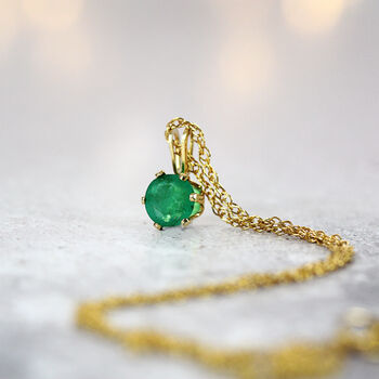 Emerald Solitaire Necklace, 3 of 7