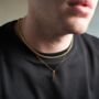 Silver Matte Bar Pendant Necklace For Men, thumbnail 6 of 10