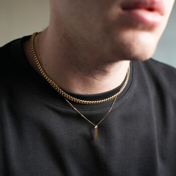 Silver Matte Bar Pendant Necklace For Men, 6 of 10