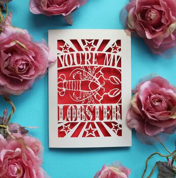 Personalised Papercut Lobster Card, 3 of 11