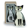 Handmade Ceramic Black And White Cat Money Bank, thumbnail 2 of 3