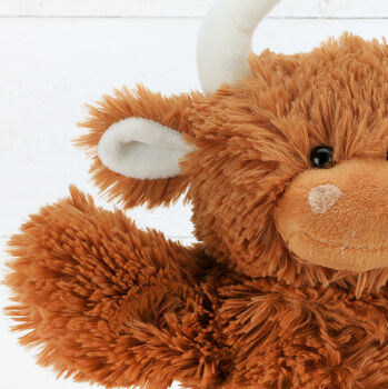 Highland Coo Cow Soft Plush Toy Hand Puppet, 4 of 4