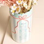 Blue Stripe Ceramic Scallop Edge Bow Nana Vase, thumbnail 2 of 2