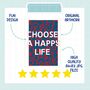 Navy ''Choose A Happy Life' Motivational Typography Print Wall Art Print | Digital Download, thumbnail 4 of 5