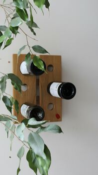 Solid Oak Wall Mounted Wine Rack Bespoke Sizes, 6 of 11