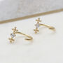 Gold Plated Or Silver Crystal Bobble Pull Thru Earrings, thumbnail 2 of 7