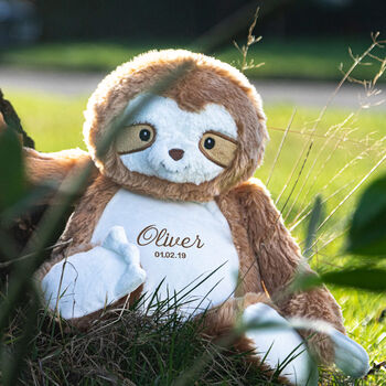 Personalised Soft Toy, Sloth, 2 of 2