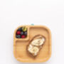Bamboo Square Snack Baby Plate With Super Suction Blue, thumbnail 3 of 3
