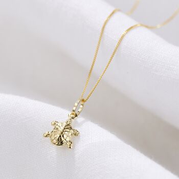 9ct Gold Turtle Pendant Necklace, 2 of 5