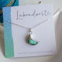 Labradorite Crystal Moon Necklace, thumbnail 3 of 12