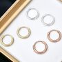 Tiny Creole Huggie Hoop Earrings In Sterling Silver, thumbnail 8 of 12