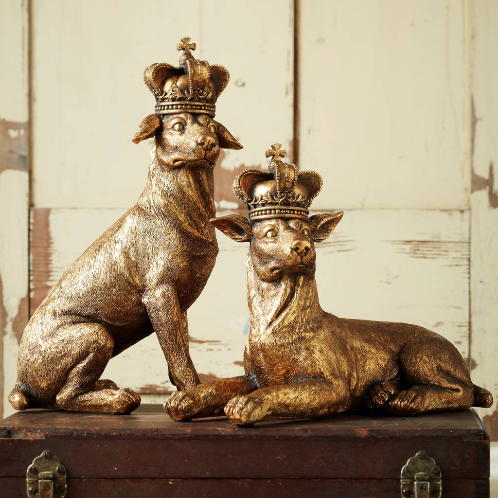 Gold Regal Dog Ornaments