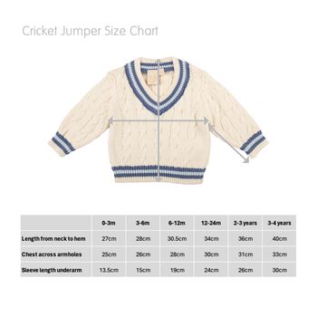 Personalised Baby Boy Cricket Jumper, 8 of 12