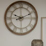 Round Weathered Wood And Metal Wall Clock, thumbnail 1 of 11