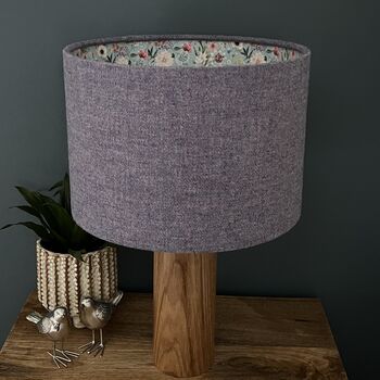 Dolores Columbine Purple Tweed Floral Lined Lampshades, 6 of 9
