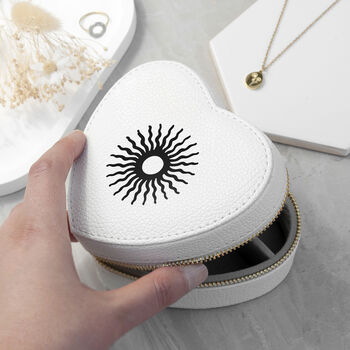 Customisable Sun White Heart Jewellery Case, 4 of 11