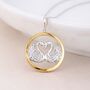 Personalised Sterling Silver And Gold Swans In Love Pendant Necklace, thumbnail 1 of 9