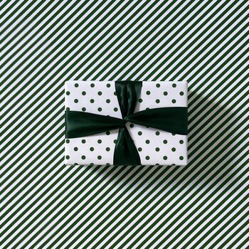Christmas Green Spotty Luxury Wrapping Paper, 3 of 8