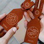 2x Personalised Zodiac Star Sign Leather Luggage Tags, thumbnail 1 of 6