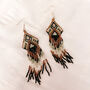 Boho Statement Aztec Beaded Dangle Earrings, thumbnail 1 of 2