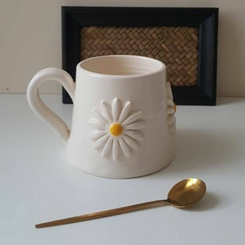 Handmade Ceramic Daisy Mug, 1 of 8