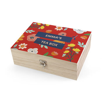 Personalised Vibrant Floral Tea Box With Tea, 6 of 6