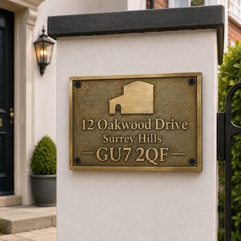 Traditional Engraved House Name And Number Address Plaque, 5 of 8