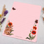 A5 Pink Letter Writing Paper With Rabbit And Poppies, thumbnail 3 of 4