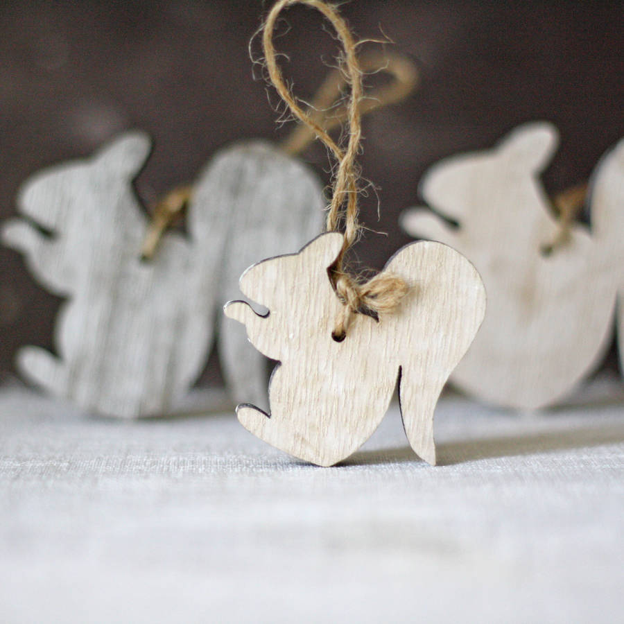 Wooden Squirrel Hanging Christmas Tree Decorations By The Wedding Of My