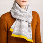 Grey And Yellow Soft Lambswool Scarf Inspired By Nature, thumbnail 1 of 4