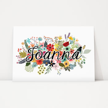 Personalised Flowery Name Print, 2 of 2