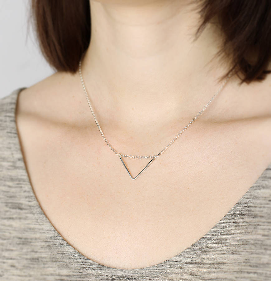 sterling silver chevron necklace by jewellery