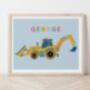 Personalised Kids Digger Print, thumbnail 4 of 6