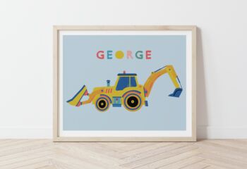 Personalised Kids Digger Print, 4 of 6